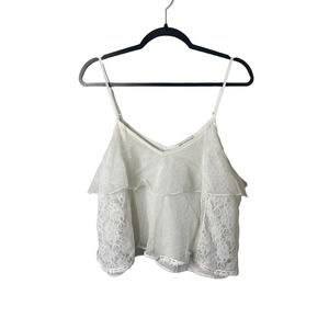 American Eagle Lace Overlay Floral Lightweight Tank Top S